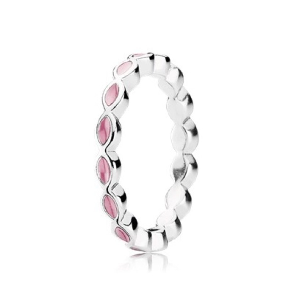 PANDORA | pink “better together” enamel ring
